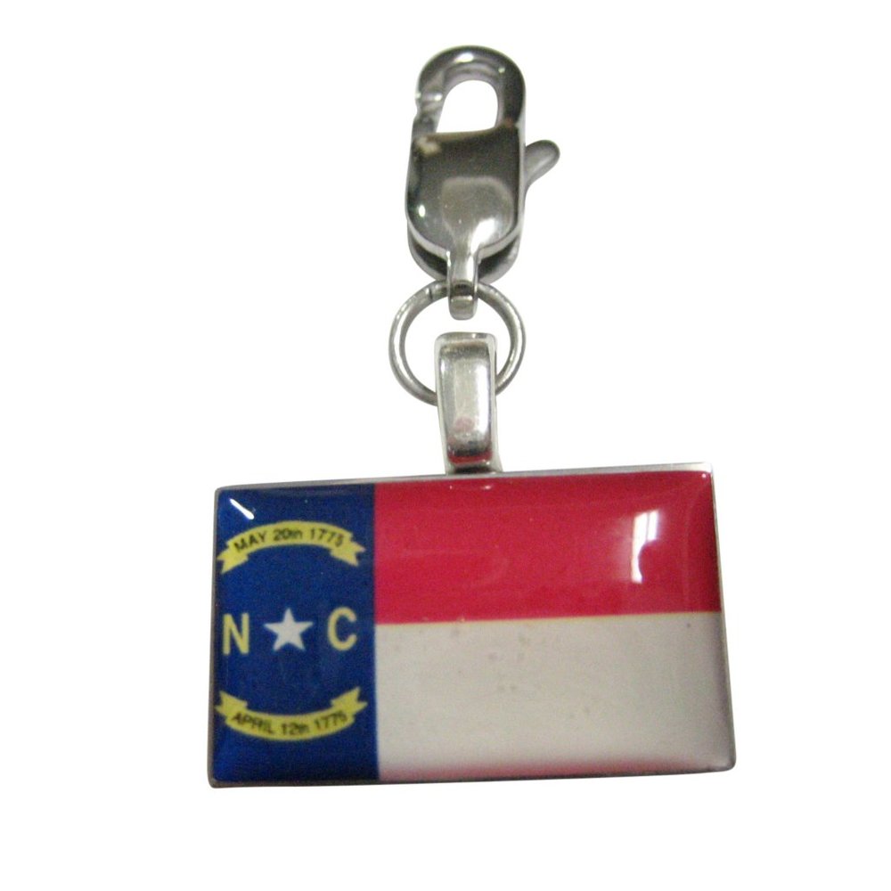 North Carolina Flag Pendant Zipper Pull Charm